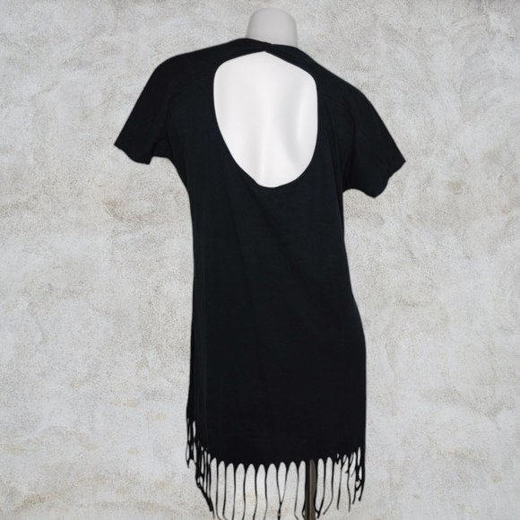 Volcom Black T-Shirt Fringe Dress Featured Artist Series Gary Copeland Guitar - Picture 3 of 10